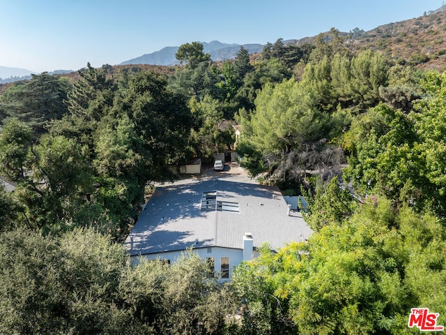 drone / aerial view with a mountain view