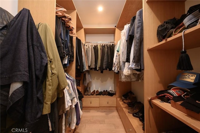 spacious closet featuring wood finished floors