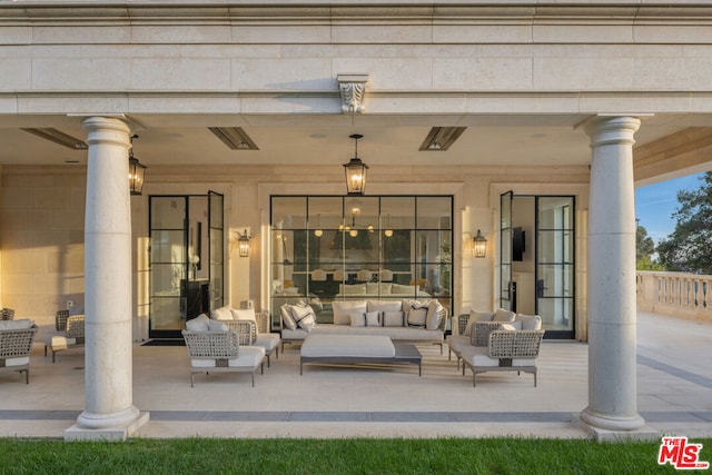 view of patio / terrace featuring an outdoor hangout area