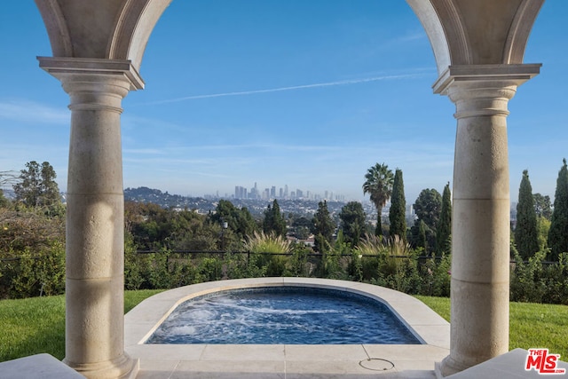 view of pool with a jacuzzi