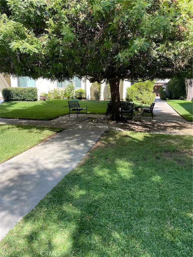 view of home's community featuring a lawn