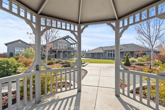 view of patio / terrace with a gazebo