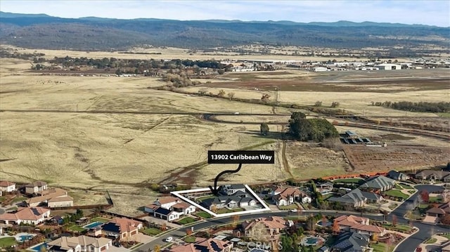 aerial view with a mountain view