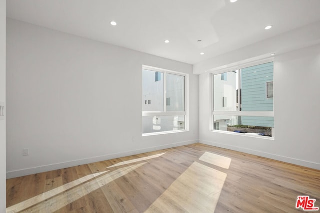 empty room featuring light hardwood / wood-style flooring