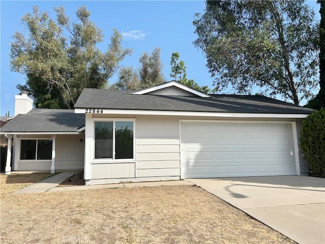 exterior space with a garage