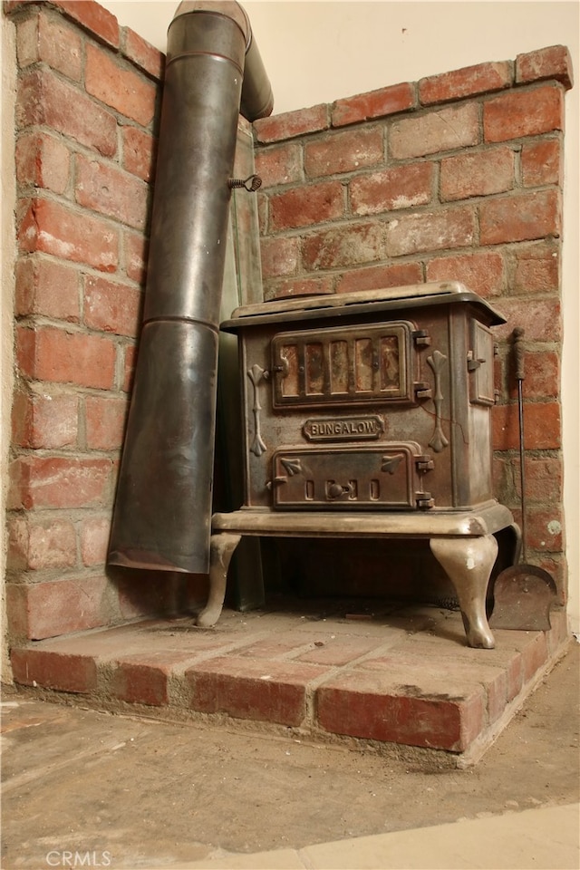 details with a wood stove