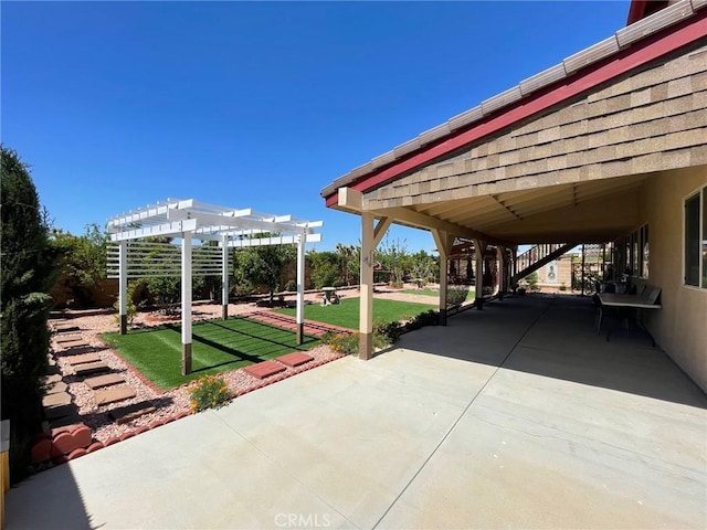 view of patio with a pergola