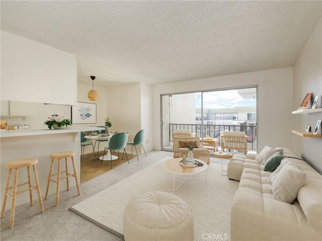 1600 Ardmore Ave Unit 320, Hermosa Beach, CA 90254 - carpeted living room with a textured ceiling