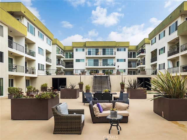 exterior space with an outdoor hangout area