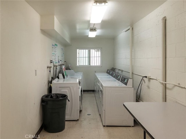 1600 Ardmore Ave Unit 320, Hermosa Beach, CA 90254 - community laundry room with washer and dryer and concrete block wall