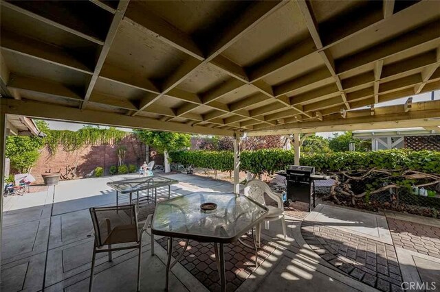 view of patio / terrace with a grill