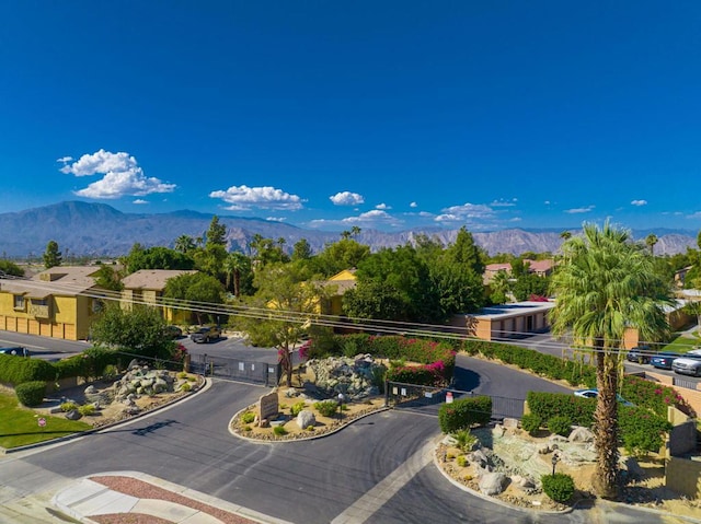 exterior space featuring a mountain view