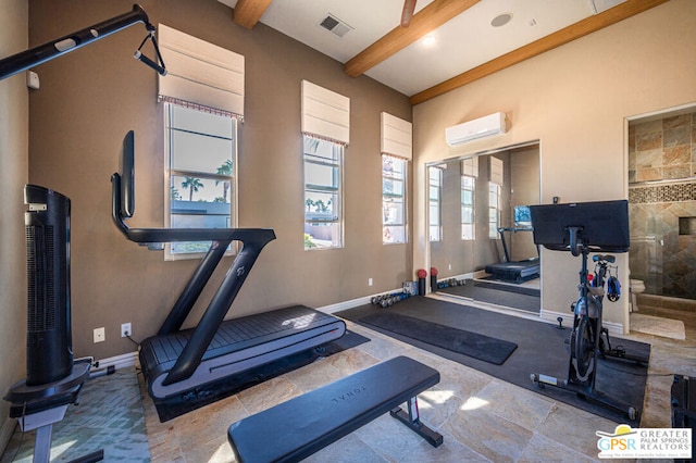 workout area with a wall unit AC