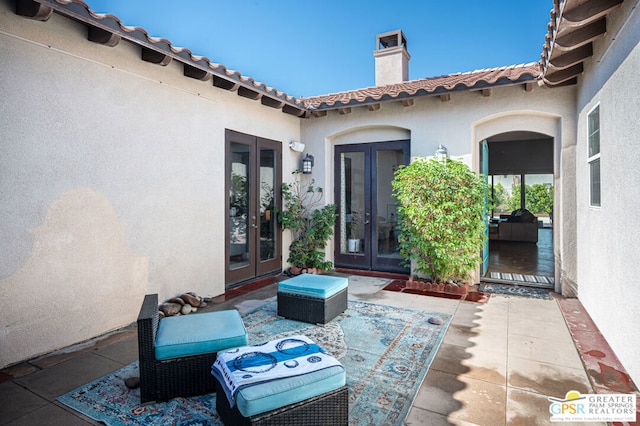 view of patio with french doors