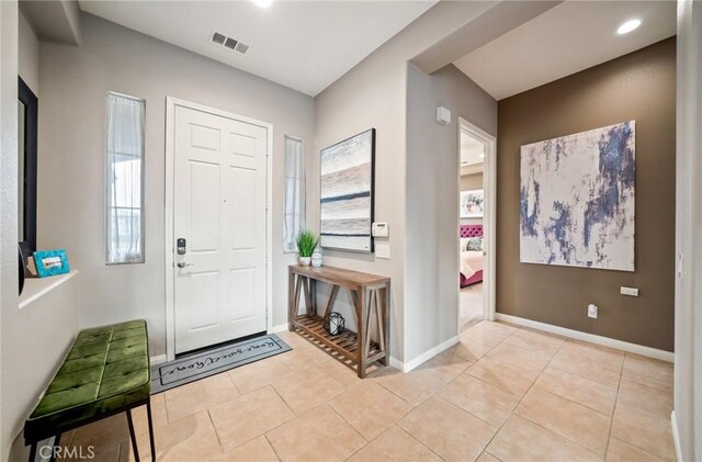 view of tiled entrance foyer