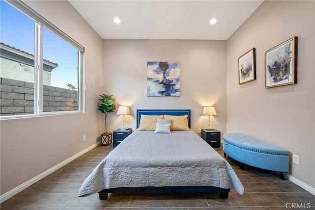 bedroom featuring dark wood-type flooring