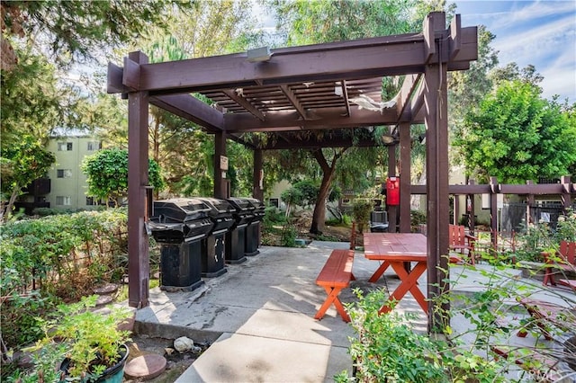 view of patio / terrace with a pergola