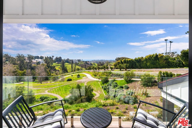 view of patio / terrace with a balcony