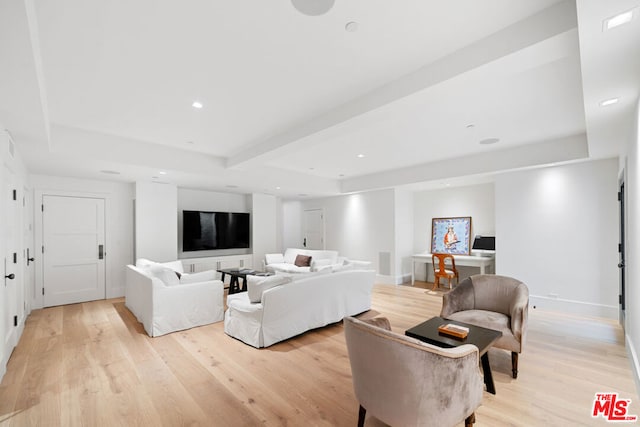 living room featuring light wood-type flooring