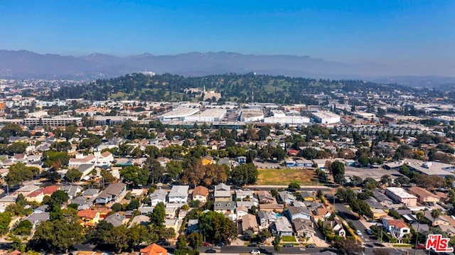 aerial view with a mountain view