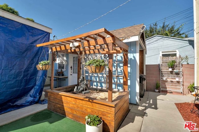 view of patio with a pergola