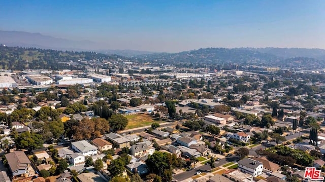 bird's eye view featuring a mountain view