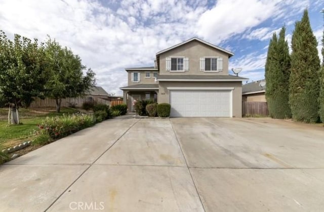 view of front property with a garage