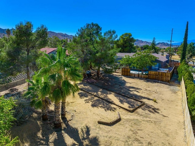 exterior space featuring a mountain view