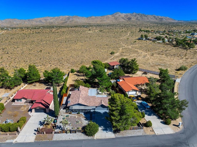 drone / aerial view with a mountain view