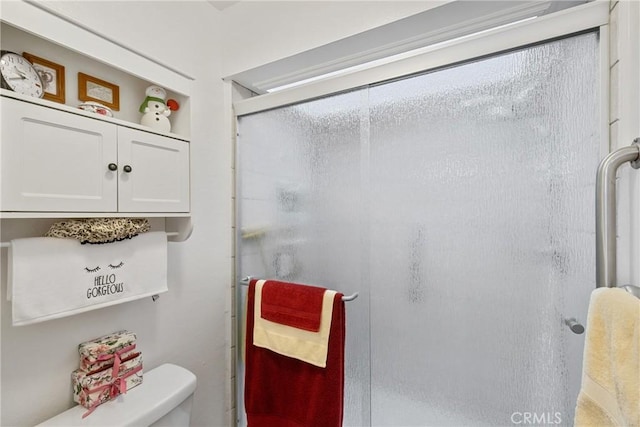 bathroom featuring toilet and walk in shower