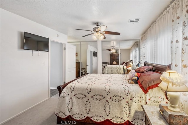 bedroom with carpet and ceiling fan