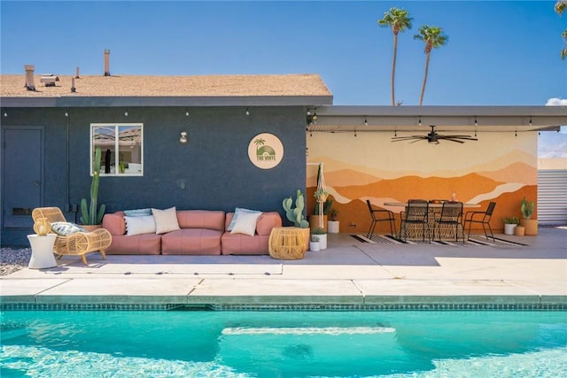 view of pool with a patio and an outdoor hangout area