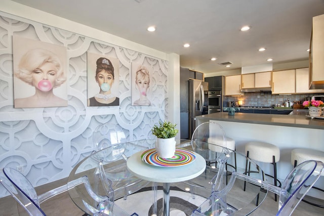 view of tiled dining room