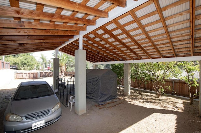 view of car parking with a carport