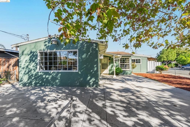 view of front of house with a patio