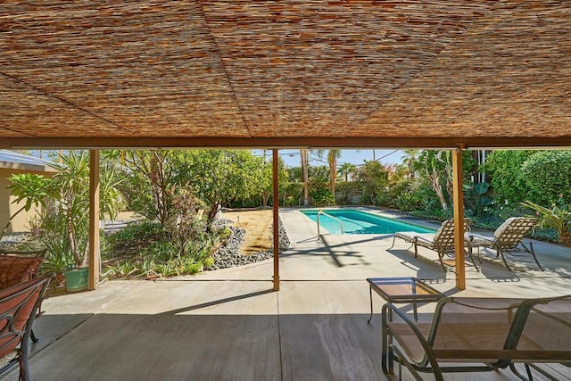 view of pool featuring a patio