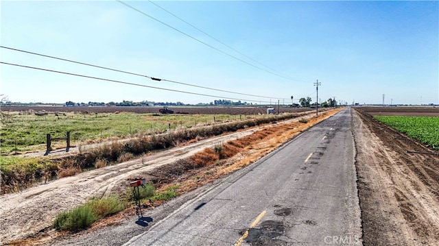 view of road featuring a rural view