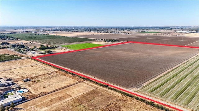4321 E Mission Ave, Merced, CA 95341 - aerial view of sparsely populated area with property parcel outlined