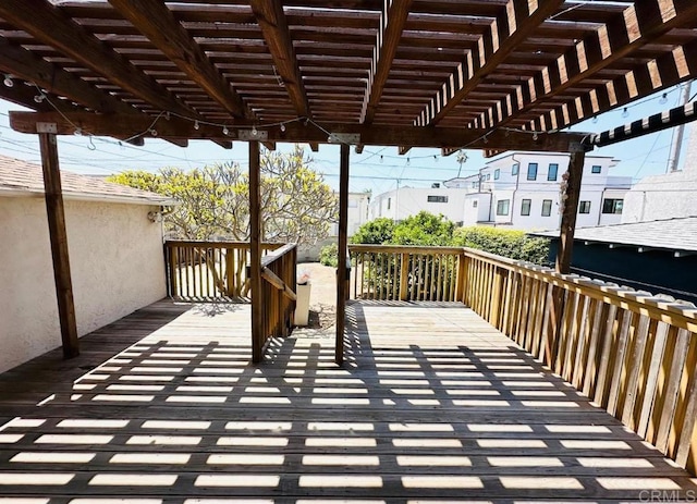 deck featuring a pergola