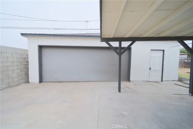 view of garage