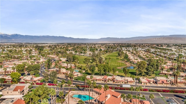 bird's eye view featuring a mountain view