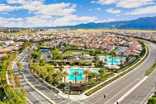 bird's eye view featuring a mountain view