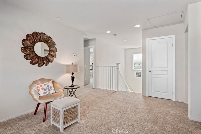 sitting room with carpet