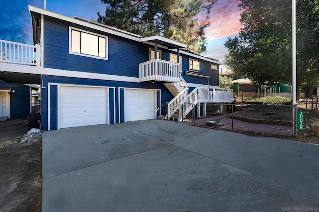 view of front of house with a garage