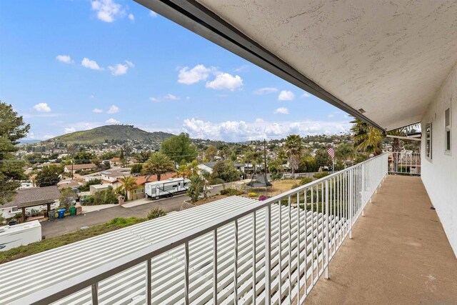 balcony with a mountain view