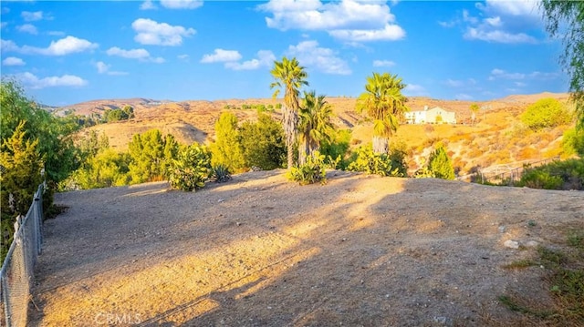 view of yard with a mountain view