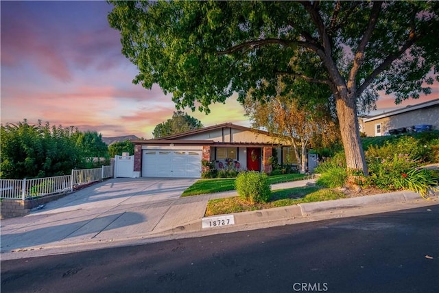 view of front of house with a garage