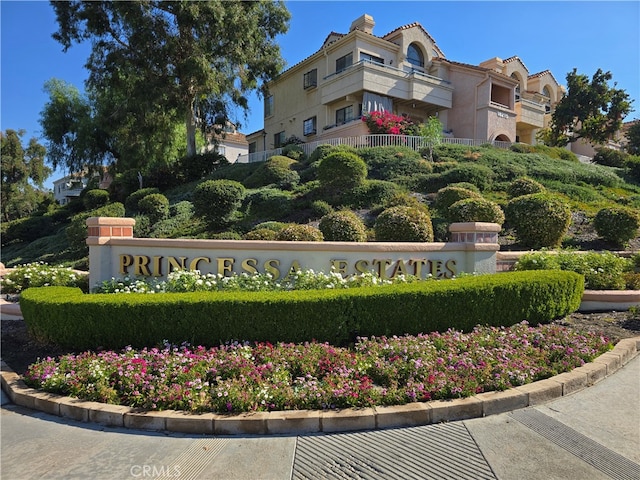 view of community sign