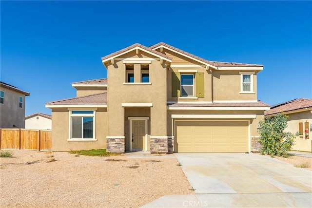 view of front of house with a garage