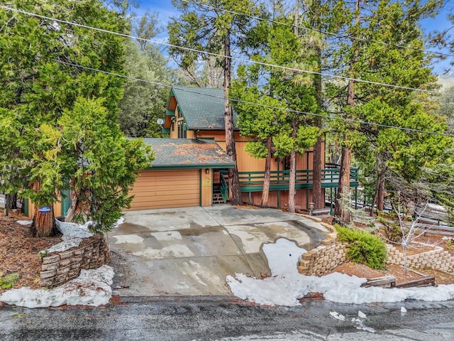 view of front of property with a garage